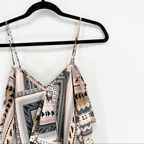Young at Heart Peach Aztec Layered Tank - Picture 1 of 8